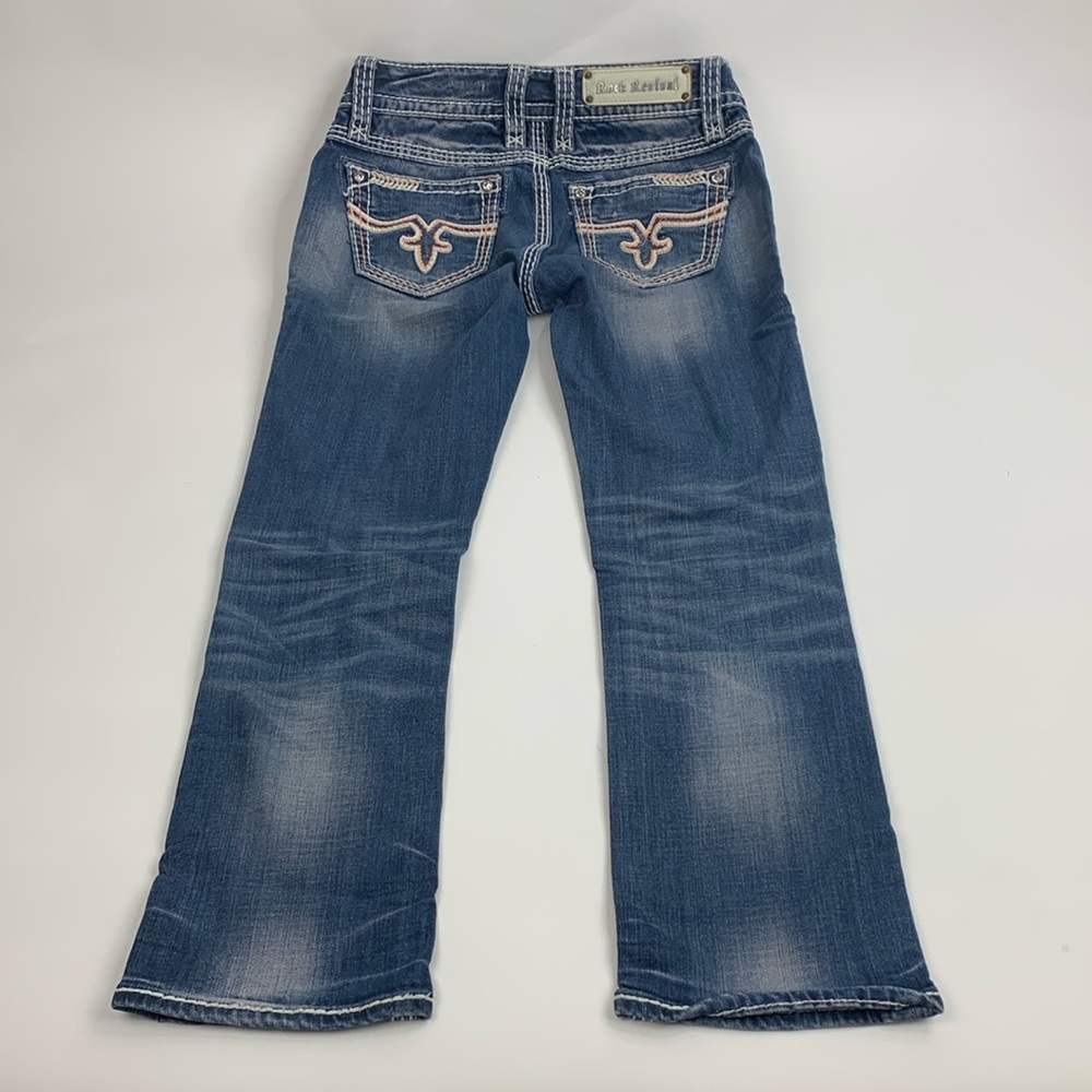 Rock Revival Jacklyn Capri Jeans Size 27 Embroidered with studs Stretch
